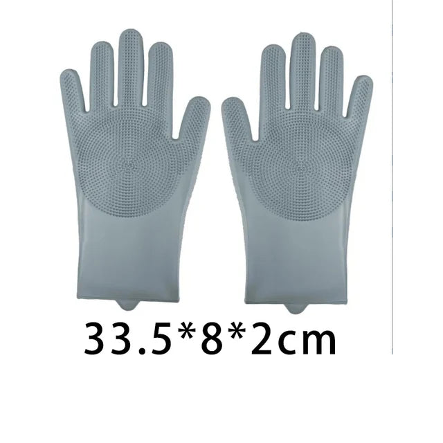 Guantes de limpieza para lavavajillas, guantes mágicos de goma de silicona para lavar platos, esponja para el hogar, herramientas de limpieza de cocina 