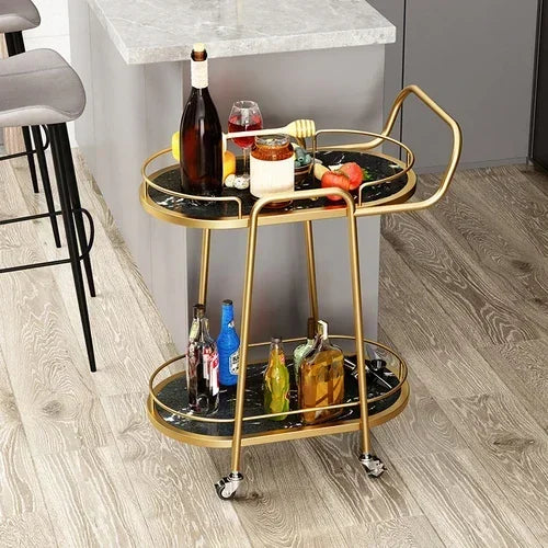 Utility Cart Trolley Bar Tables Gold Wine Cabinet Rolling Kitchen Trolley Serving Outdoor Tool Metal Cabeceros Hotel Furniture