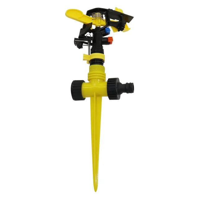 Adjustable Spiked Rocker Impact Sprinkler Garden Agriculture Watering Nozzle Lawn Irrigation Watering 360 Degrees Rotary Jet