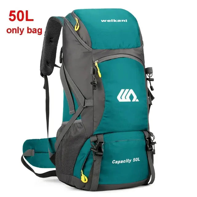 Mochila de viaje de 50L, bolsa de Camping para hombre, bolsa grande para senderismo, mochila turística, impermeable, para deportes al aire libre, escalada y montañismo 