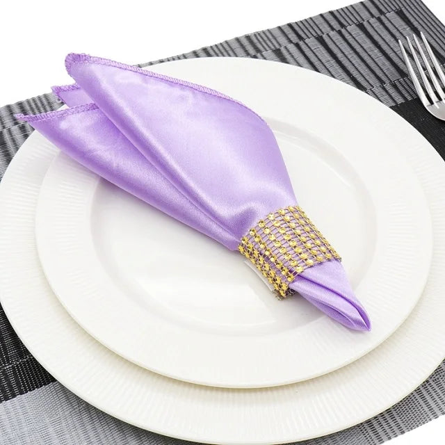 50 Uds servilletas de tela para decoración de boda, pañuelo cuadrado de tela satinada, servilleta, suministros para el hogar, decoración de mesa de cena, 30cm 