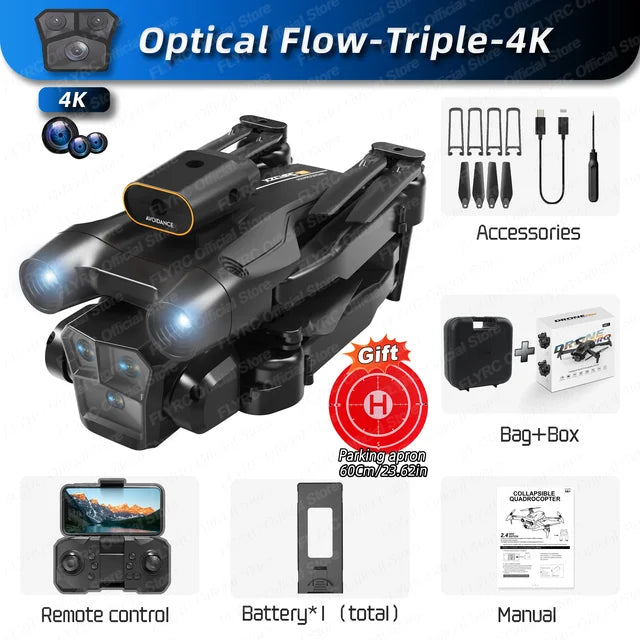 全新 M4 遥控无人机 4K 专业版带广角三重高清摄像头可折叠遥控直升机 WIFI FPV 定高围裙出售