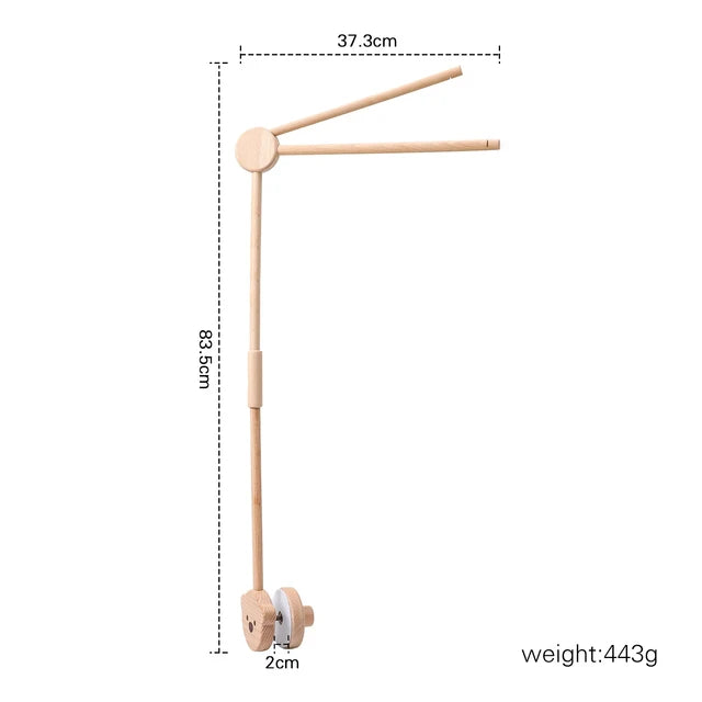 婴儿摇铃玩具0-12个月床铃支架木质移动新生儿钩针床铃悬挂玩具支架婴儿床玩具
