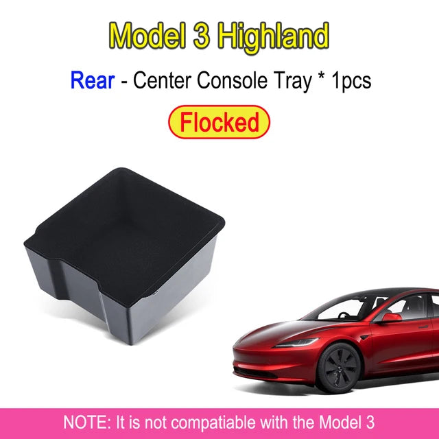 Bandejas de consola central para Tesla Model 3 Y accesorios organizadores Highland, caja de almacenamiento debajo del asiento, reposabrazos, contenedores ocultos, portavasos