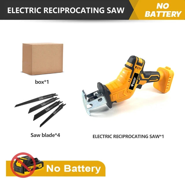 Cordless Power Tools Reciprocating Saw Band 4 Saw Blades Multi-Functional Metal Garden Tree Cutting Saw with Dewalt 20V Battery