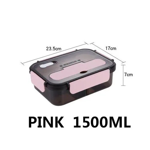 Transparent Lunch Box For Kids Food Storage Container With Lids Leak-Proof Microwave Food Warmer snacks bento box japanese style