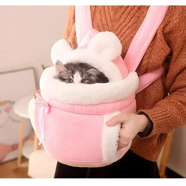 Bolsa portamascotas, mochila de felpa para perros y gatos, para viajes al aire libre, caminar, invierno, nido cálido, gatito, cachorro, pecho colgante, transportadores portátiles 