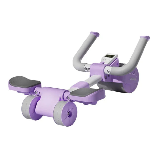 Rueda Abdominal de 3 ruedas para Fitness, rueda automática para abdominales con soporte para codo, placa plana, rueda para vientre de rebote para gimnasio, rodillo de entrenamiento 