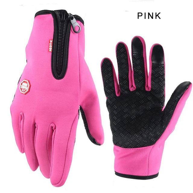 New Winter Gloves Men Women Touch Cold Waterproof Motorcycle Cycle Gloves Male Outdoor Sports Plus Velvet Warm Running Ski Glove