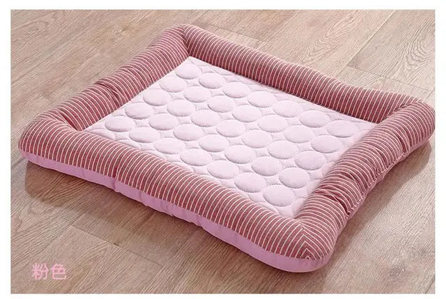 Almohadilla refrescante para cama para perros, gatos, cachorros y gatitos, manta fresca para mascotas, Material de seda helada, suave para dormir en verano, rosa, azul, transpirable 