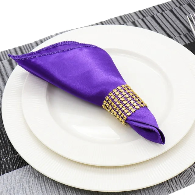 50 Uds servilletas de tela para decoración de boda, pañuelo cuadrado de tela satinada, servilleta, suministros para el hogar, decoración de mesa de cena, 30cm 