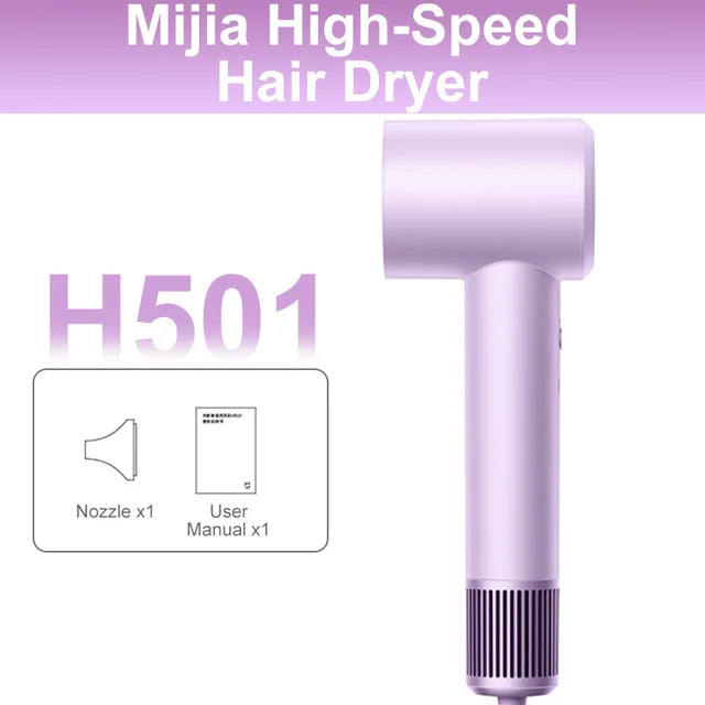 Secador de pelo eléctrico Xiaomi Mijia H501 iones negativos de alta velocidad 110.000 Rpm cuidado profesional velocidad del viento 62 m/s 1600W secado rápido 