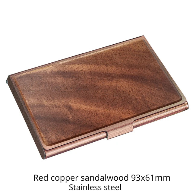 Laser Engraving Logo Black Walnut Solid Wood Business Card Box Customized Wooden Clip Personalized Cardcase Activities Gifts