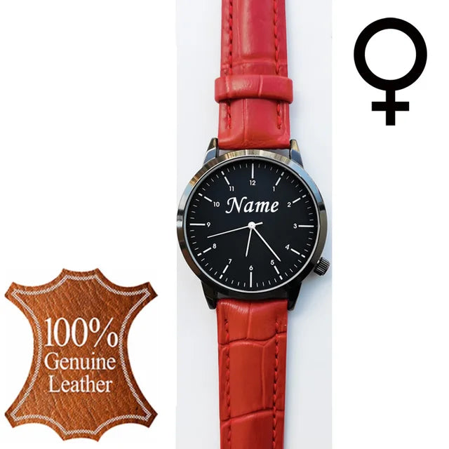 Reloj de pulsera personalizado con grabado con su nombre y logotipo para hombre y mujer, pulsera de malla de acero inoxidable, relojes de pulsera personalizados para hombre y mujer 