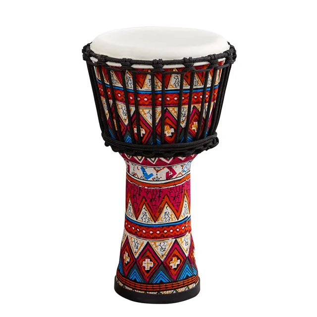 8 英寸便携式非洲鼓 Djembe 手鼓，带有丰富多彩的艺术图案，打击乐器