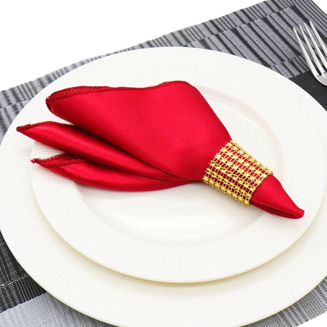 50 Uds servilletas de tela para decoración de boda, pañuelo cuadrado de tela satinada, servilleta, suministros para el hogar, decoración de mesa de cena, 30cm 