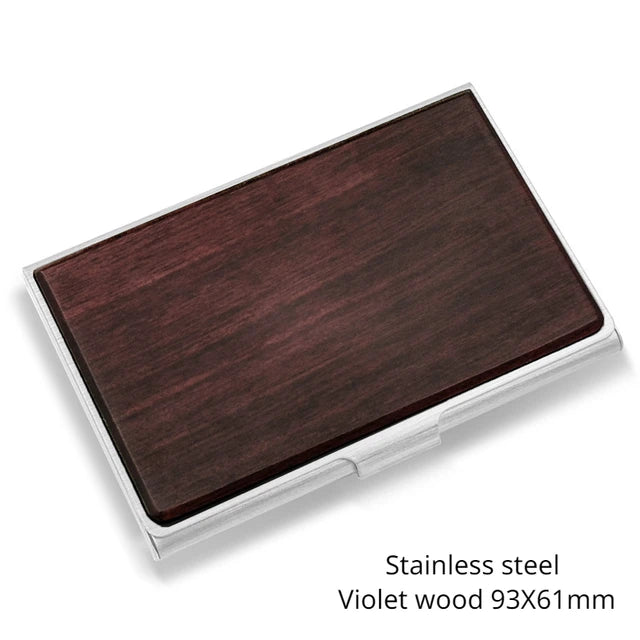 Laser Engraving Logo Black Walnut Solid Wood Business Card Box Customized Wooden Clip Personalized Cardcase Activities Gifts