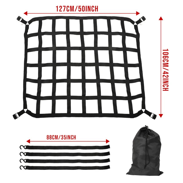 汽车通用卡车货物车顶架拖车网延伸网罩车顶网行李架储物 SUV 皮卡配件