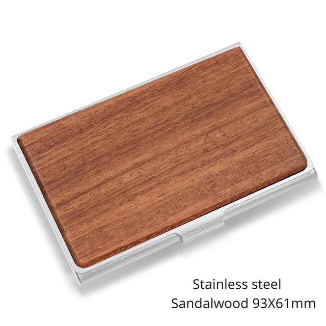 Laser Engraving Logo Black Walnut Solid Wood Business Card Box Customized Wooden Clip Personalized Cardcase Activities Gifts