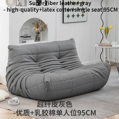 Super Fiber Suede Mesh Red Togo Caterpillar Lazy Sofa Cat Paw for Two People 1.5 Meters in The Living Room Corner