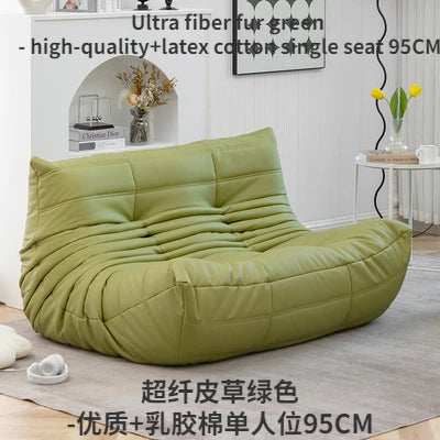 Super Fiber Suede Mesh Red Togo Caterpillar Lazy Sofa Cat Paw for Two People 1.5 Meters in The Living Room Corner