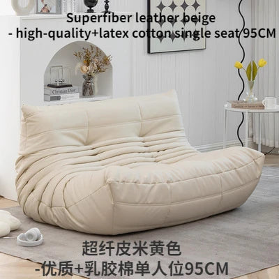 Super Fiber Suede Mesh Red Togo Caterpillar Lazy Sofa Cat Paw for Two People 1.5 Meters in The Living Room Corner