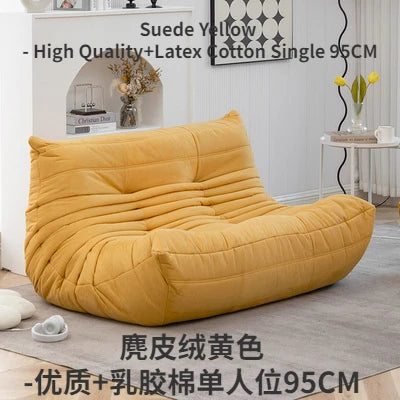 Super Fiber Suede Mesh Red Togo Caterpillar Lazy Sofa Cat Paw for Two People 1.5 Meters in The Living Room Corner