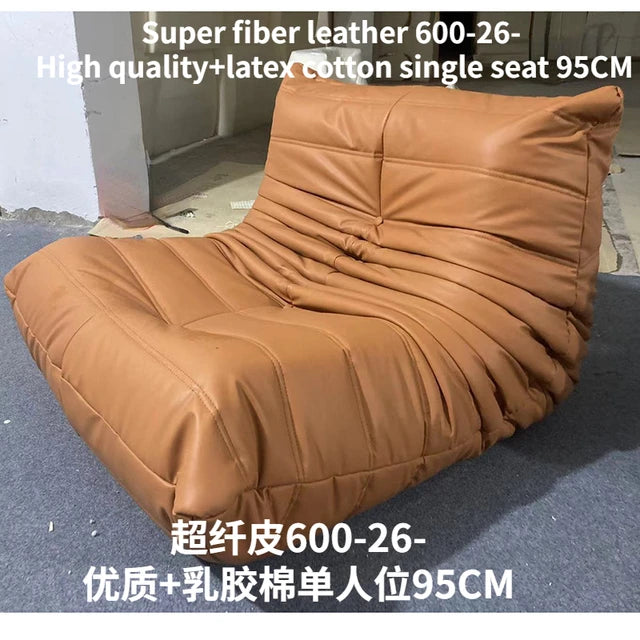 Super Fiber Suede Mesh Red Togo Caterpillar Lazy Sofa Cat Paw for Two People 1.5 Meters in The Living Room Corner