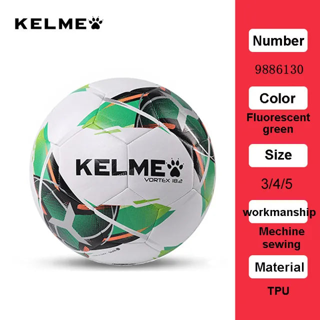 KELME Balón de fútbol profesional TPU Tamaño 3 Tamaño 4 Tamaño 5 Rojo Verde Goal Team Match Pelotas de entrenamiento Máquina de coser 9886130 