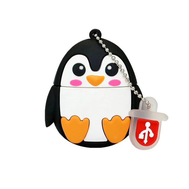 Pendrive USB Flash Drive de 128GB, pendrive con dibujos de animales, pingüino, memoria USB de 256GB, 32GB, pato, gato negro, Pen Drive de 64GB 