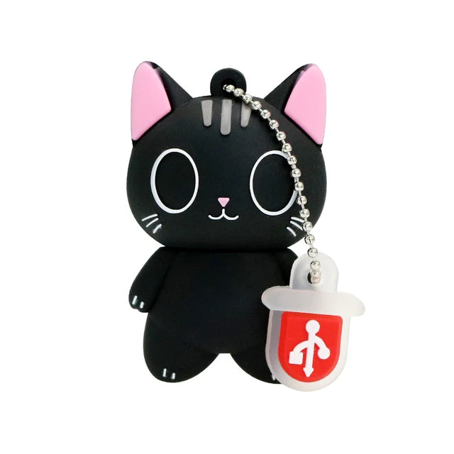 Pendrive USB Flash Drive de 128GB, pendrive con dibujos de animales, pingüino, memoria USB de 256GB, 32GB, pato, gato negro, Pen Drive de 64GB 