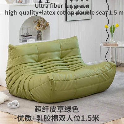 Super Fiber Suede Mesh Red Togo Caterpillar Lazy Sofa Cat Paw for Two People 1.5 Meters in The Living Room Corner