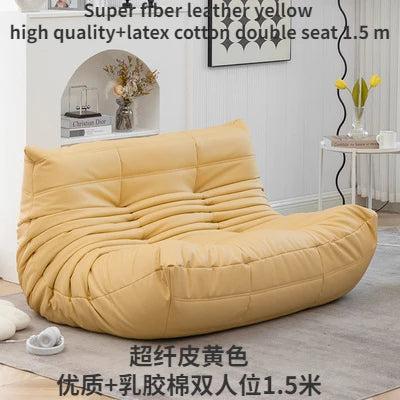 Super Fiber Suede Mesh Red Togo Caterpillar Lazy Sofa Cat Paw for Two People 1.5 Meters in The Living Room Corner