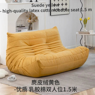 Super Fiber Suede Mesh Red Togo Caterpillar Lazy Sofa Cat Paw for Two People 1.5 Meters in The Living Room Corner