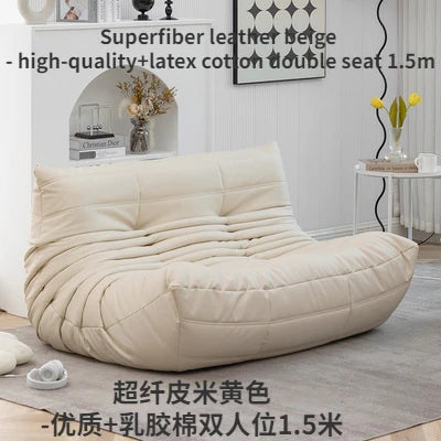 Super Fiber Suede Mesh Red Togo Caterpillar Lazy Sofa Cat Paw for Two People 1.5 Meters in The Living Room Corner