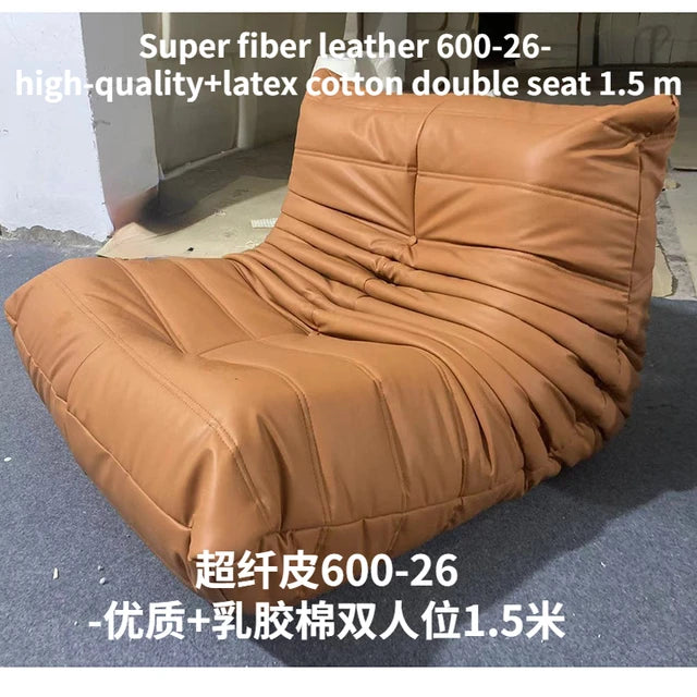 Super Fiber Suede Mesh Red Togo Caterpillar Lazy Sofa Cat Paw for Two People 1.5 Meters in The Living Room Corner