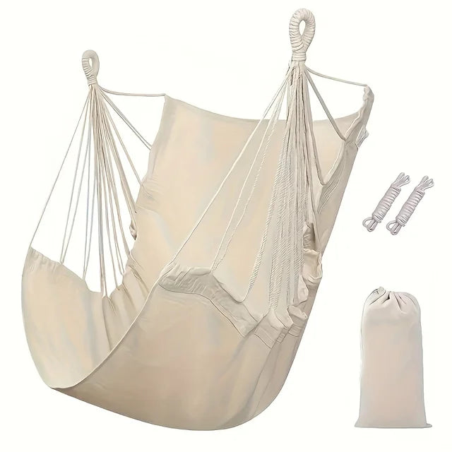 1pc Leisure Fabric Hammock Chair Outdoor Swing Chair Hammock Dormitory Hammock Chair Anti Rollover Hammock(With Storage Bag