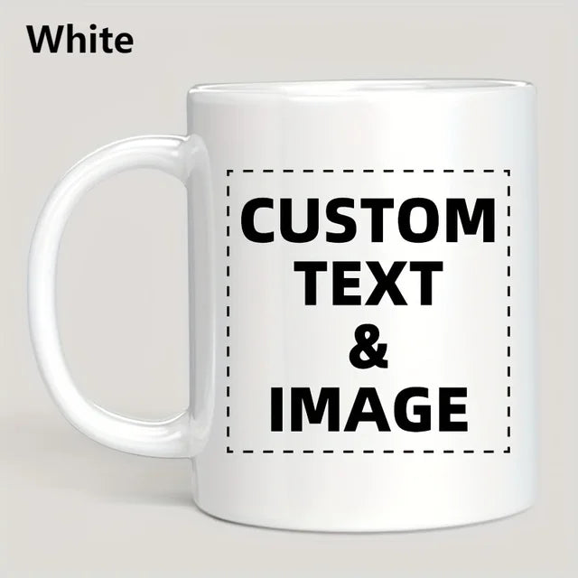 1 taza de café con foto personalizada, 11 oz. Taza personalizada con imagen, texto y nombre: regalos para novio, novia y mejor amigo 