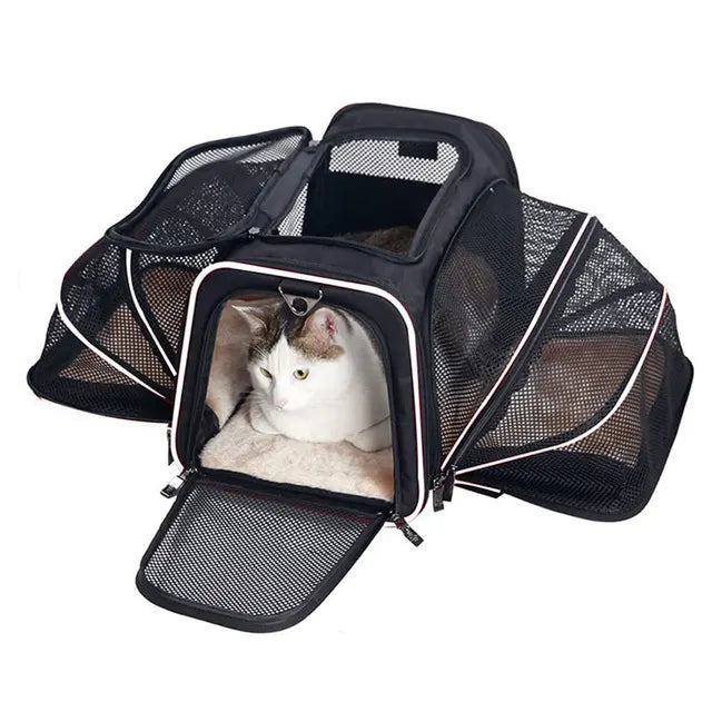 Mochila transportadora para mascotas, bolso de hombro plegable y transpirable portátil, bolsas transportadoras para perros y gatos, bolso de viaje para mascotas, bolsa de transporte 