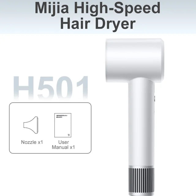 Secador de pelo eléctrico Xiaomi Mijia H501 iones negativos de alta velocidad 110.000 Rpm cuidado profesional velocidad del viento 62 m/s 1600W secado rápido 