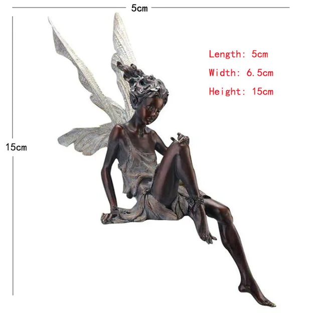 Flower Fairy Statue Ornament Figurines With Wings Outdoor Garden Resin Craft Landscaping Yard Decoration Fast Delivery