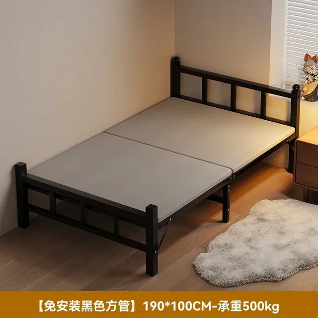 Cama plegable para dormitorio, Cama de hierro de lujo, ahorro de espacio, diseño de playa para viajes, Hospital, Tatami individual moderno, Cama segura para bebé, muebles de exterior 