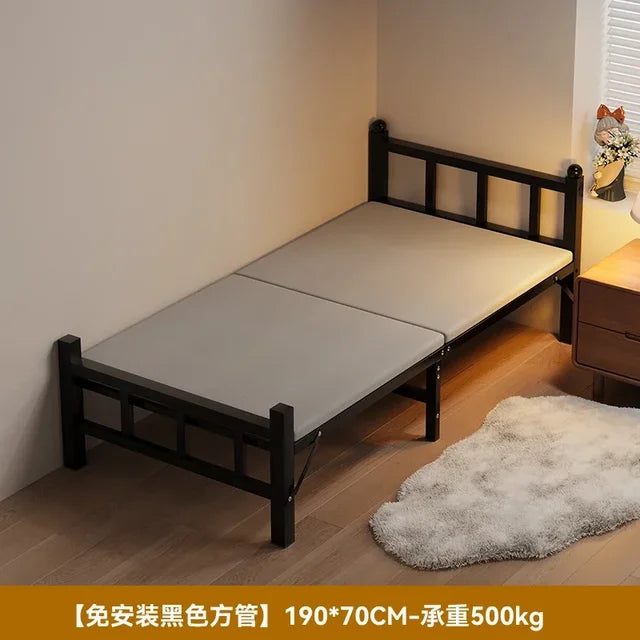 Cama plegable para dormitorio, Cama de hierro de lujo, ahorro de espacio, diseño de playa para viajes, Hospital, Tatami individual moderno, Cama segura para bebé, muebles de exterior 