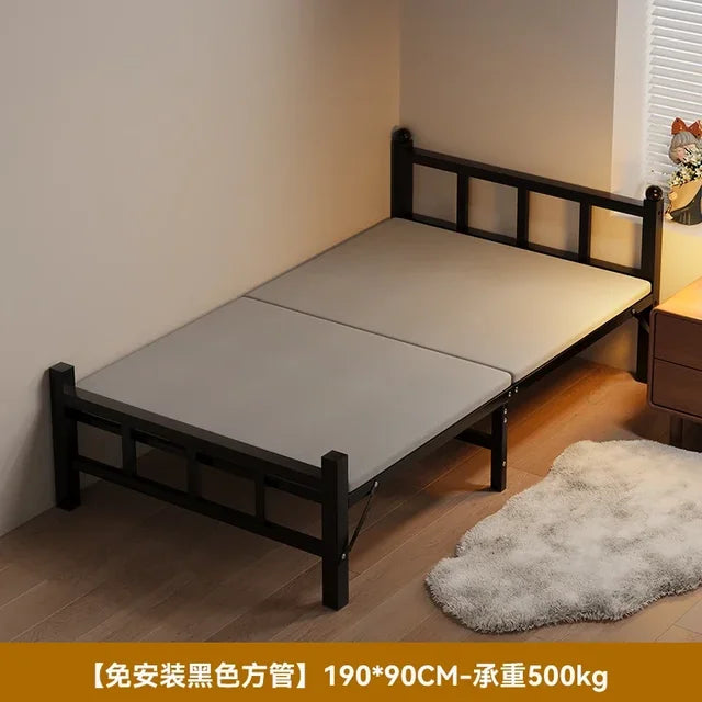 Cama plegable para dormitorio, Cama de hierro de lujo, ahorro de espacio, diseño de playa para viajes, Hospital, Tatami individual moderno, Cama segura para bebé, muebles de exterior 