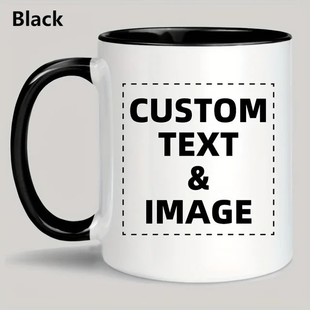 1 taza de café con foto personalizada, 11 oz. Taza personalizada con imagen, texto y nombre: regalos para novio, novia y mejor amigo 