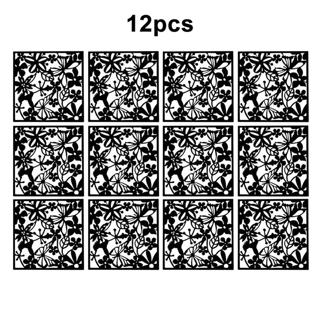 12 件装悬挂式房间隔断 40x40CM 塑料镂空屏风窗帘板 防水隔断 适用于家庭酒店 DIY 装饰