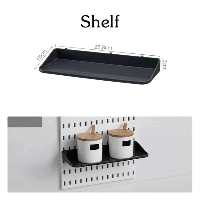 Nordic Style Pegboard and Accessories Storage Case DIY No Drill Shelves Wall Mount Desktop Organizer