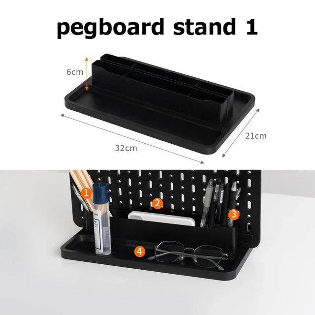 Nordic Style Pegboard and Accessories Storage Case DIY No Drill Shelves Wall Mount Desktop Organizer