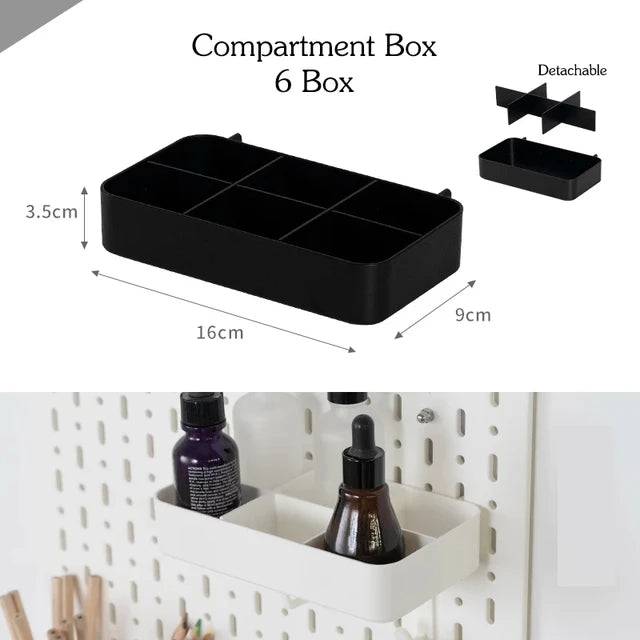 Nordic Style Pegboard and Accessories Storage Case DIY No Drill Shelves Wall Mount Desktop Organizer