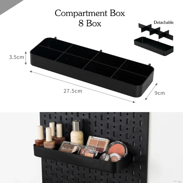 Nordic Style Pegboard and Accessories Storage Case DIY No Drill Shelves Wall Mount Desktop Organizer